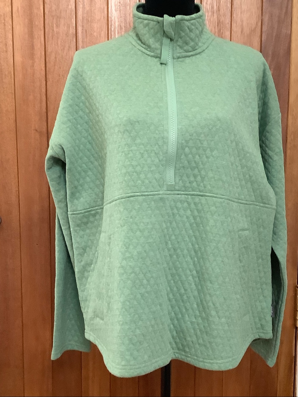 Eddie Bauer Quilted Half-Zip Pullover in Mint Green